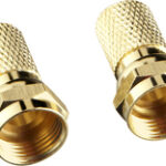Rocketfish™ - Twist-On RG6 F-Connectors (2-Pack) - Gold