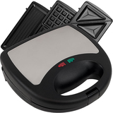 Chef Buddy - 3-in-1 Sandwich, Panini and Waffle Press - Black/Silver - Image 1