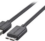 Insignia™ - 3' USB 3.0 A-Male-to-Micro-B-Male Cable - Black