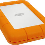 LaCie - Rugged 1TB External USB 3.0/Thunderbolt Portable Hard Drive - Orange/Silver