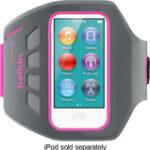 Belkin - Ease-Fit Plus Armband for 7th-Generation Apple® iPod® nano - Gray/Pink