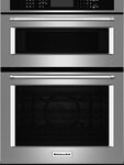 KitchenAid - 30" Single Electric Convection Wall Oven with Built-In Microwave - Stainless Steel
