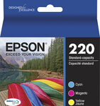 Epson - 220 3-Pack Ink Cartridges - Cyan/Magenta/Yellow