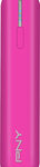 PNY - PowerPack T2600 USB Rechargeable External Battery - Pink
