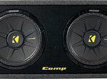 Kicker - DCompS12 Dual 12" Single-Voice-Coil 2-Ohm Subwoofers with Enclosure - Black