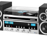 Innovative Technology - Classic CD 50W Stereo System with Bluetooth and USB Turntable - Silver