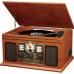 Innovative Technology - 6-in-1 Bluetooth Entertainment Center - Mahogany