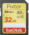SanDisk - Pixtor Advanced 32GB SDHC Class 10 UHS-3 Memory Card - Black/Gold