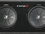 Kicker - CompR Dual 12" Dual-Voice-Coil 2-Ohm Subwoofers with Enclosure - Black