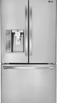 LG - 24.0 Cu. Ft. Counter-Depth French Door Refrigerator with Thru-the-Door Ice and Water - Stainless Steel