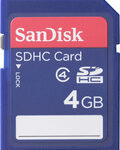 SanDisk - 4GB SDHC Class 4 Memory Card - Blue