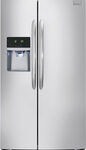 Frigidaire - Gallery 22.6 Cu. Ft. Counter-Depth Side-by-Side Refrigerator with Thru-the-Door Ice and Water - Stainless Steel