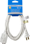 Dynex™ - 10' 3-Outlet Extension Power Cord - White