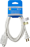Dynex™ - 10' 3-Outlet Extension Power Cord - White - Image 1