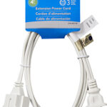 Dynex™ - 4' 3-Outlet Extension Power Cord - White