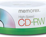 Memorex - 25-Pack 12x CD-RW Disc Spindle - Silver