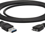 Griffin Technology - 6' Type A USB-to-Micro-B USB 3.0 Charge-and-Sync Cable - Black