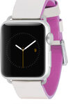 Case-Mate - Edged Leather Smartwatch Band for Apple Watch™ 38mm - Ivory/Shocking Pink