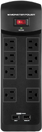 Monster - Core Power 800 USB 8-Outlet Surge Protector - Image 1