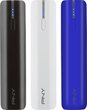 PNY - PowerPack 2600 USB Rechargeable External Batteries (3-Pack) - Black/White/Blue - Image 1