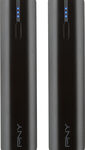 PNY - PowerPack 2600 USB Rechargeable External Batteries (2-Pack) - Black