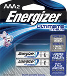 Energizer - Ultimate Lithium AAA Batteries (2-Pack) - Silver