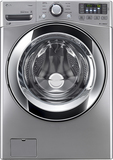 LG - 4.3 Cu. Ft. 9-Cycle High-Efficiency Steam Front-Loading Washer - Graphite Steel
