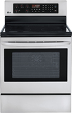 LG - 30" Self-Cleaning Freestanding Electric Convection Range - Stainless Steel