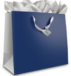 Best Buy Exclusive - Large Gift Bag - Navy Blue/Silver