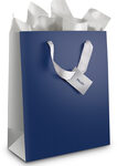 Best Buy Exclusive - Medium Gift Bag - Navy Blue/Silver