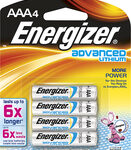 Energizer - Advanced Lithium AAA Batteries (4-Pack) - Silver
