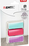 EMTEC - 8GB USB 2.0 Type A Flash Drive - Multi