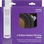 Smart Choice - 4' Rubber Washer Hose (2-Pack) Required for Hook-Up - Black