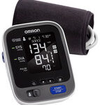 Omron - 10 SERIES CONNECTED Advanced Accuracy Upper Arm Blood Pressure Monitor - Gray/White/Black