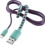 Modal - 4' Twist Lightning Charge-and-Sync Cable - Purple/Mint