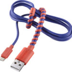 Modal - 4' Twist Micro USB Charge-and-Sync Cable - Aurora Red/Royal Blue