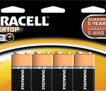 Duracell - 9V Alkaline Batteries (4-Pack) - Black