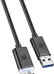 Platinum - 4' Always On LED Micro USB 3.0 Charge-and-Sync Cable - Black