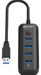 Sharkk - 4-Port USB 3.0 Hub - Black