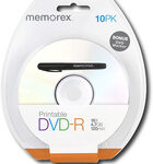 Memorex - 10-Pack 16x Printable DVD-R Disc Blister - White