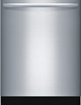Bosch - 800 Series 24" Hidden Control Tall Tub Built-In Dishwasher with Stainless-Steel Tub - Stainless Steel
