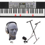 Casio - Portable Keyboard with 61 Piano-Style Lighted Keys - Black