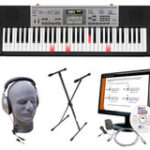 Casio - Portable Keyboard with 61 Piano-Style Lighted Keys - Black