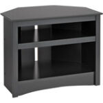 Prepac - Corner TV Stand for Flat-Panel or CRT TVs Up to 32" - Black