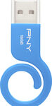 PNY - Monkey Tail 16GB USB 2.0 Flash Drive - Blue