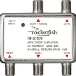 Rocketfish™ - Bidirectional Mini Drop Amplifier - Silver