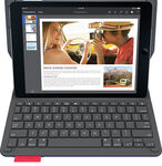 Logitech - Type+ Bluetooth Keyboard Case for Apple® iPad® Air 2 - Dark Blue