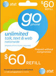 AT&T GoPhone - $60 Prepaid Wireless Airtime Card - Multi