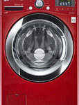 LG - 4.3 Cu. Ft. 9-Cycle High-Efficiency Steam Smart Front-Loading Washer - Wild Cherry Red