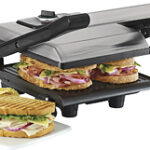 Bella - Panini Grill - Brushed Stainless-Steel